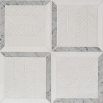 Thassos White, White Carrara Multi Finish Lucca Marble Mosaics 12 1-16x12 1-16.jpg