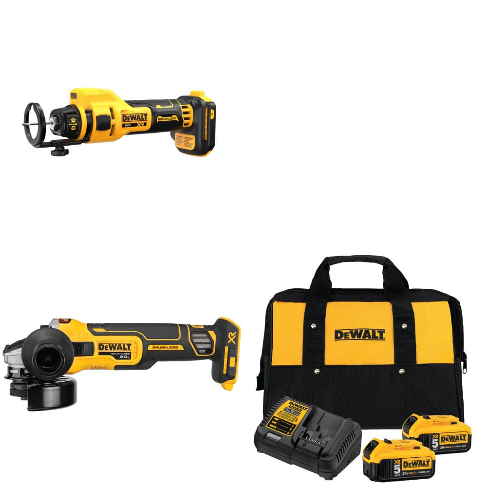 DeWalt DCG405B 20V MAX Angle Grinder w/ 20V Cut-Out Tool & FREE Battery 2-Pack