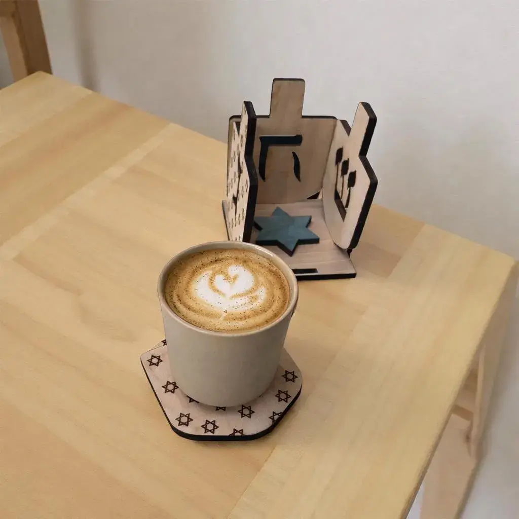 Handcrafted Dreidel Coasters Set