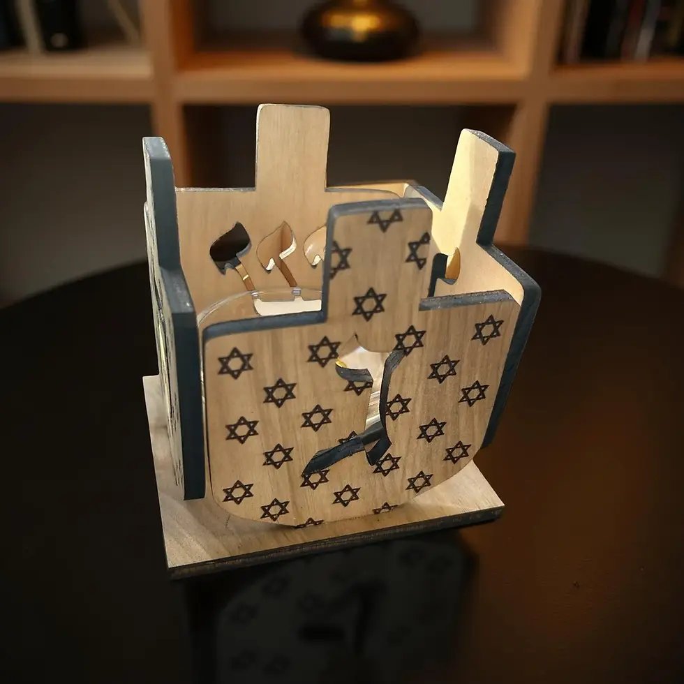 Thumbnail: Handcrafted Dreidel Coasters Set