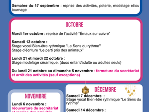 En un clin d'oeil, les évènements du CLP de septembre à décembre 2024 !