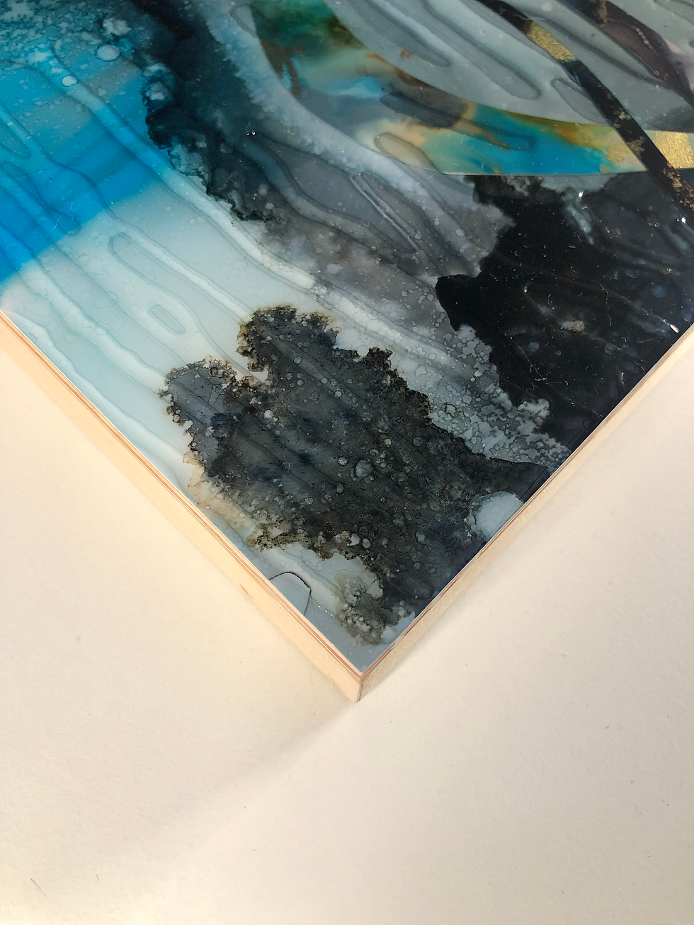 "Far South Coast 2" - 6 x6 inch Mixed media original artork