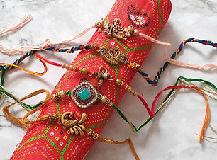 Premeium rakhri, kundan work, evil eye protection