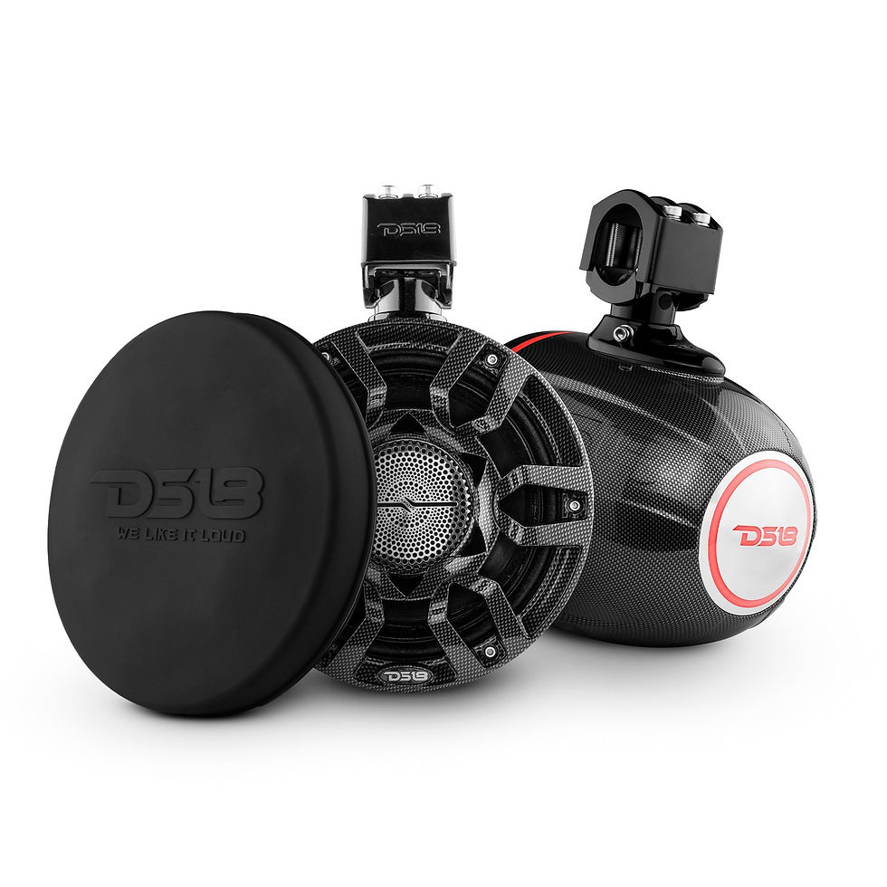 Thumbnail: NXL 8" Compact Wakeboard Tower Speakers with Hybrid Mid-Range, Compression Driver Loudspeaker, RGB LED Lights, 500 Watts, Speaker Cover Included