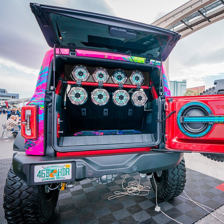 Ford Bronco 6th Gen 4-Door Overhead Bar System fits 4 x 8" speakers + 2 x 6.5" Speakers and 2 x 3.78" Tweeters