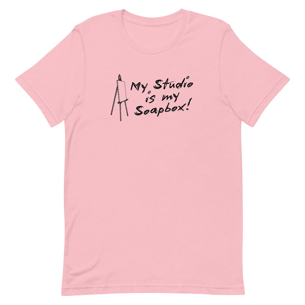 Thumbnail: My Studio is my Soapbox dark letters Unisex t-shirt