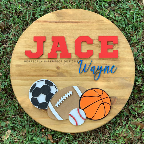 3D Personalized Sports Balls Name Sign Perfectly Imperfect