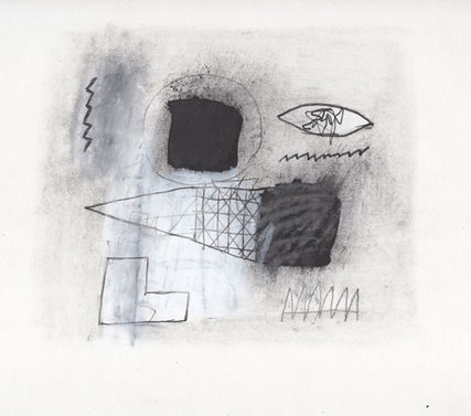 abstract pastel and graphite drawing