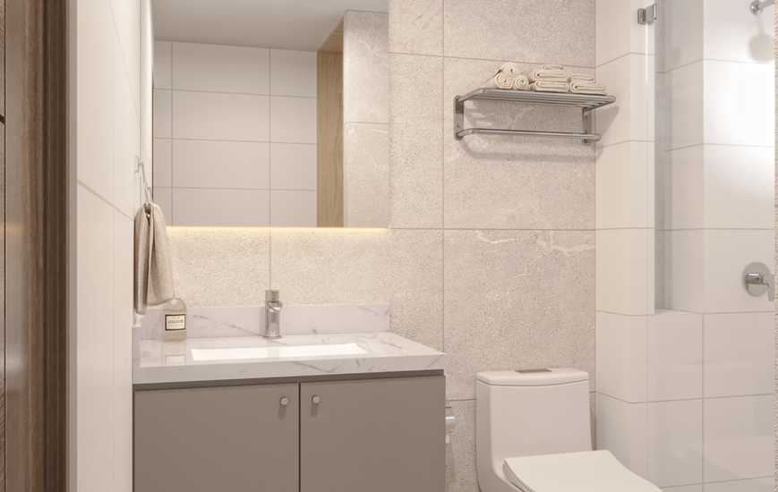 Baño moderno departamento La Niña 252 Chacarilla Surco