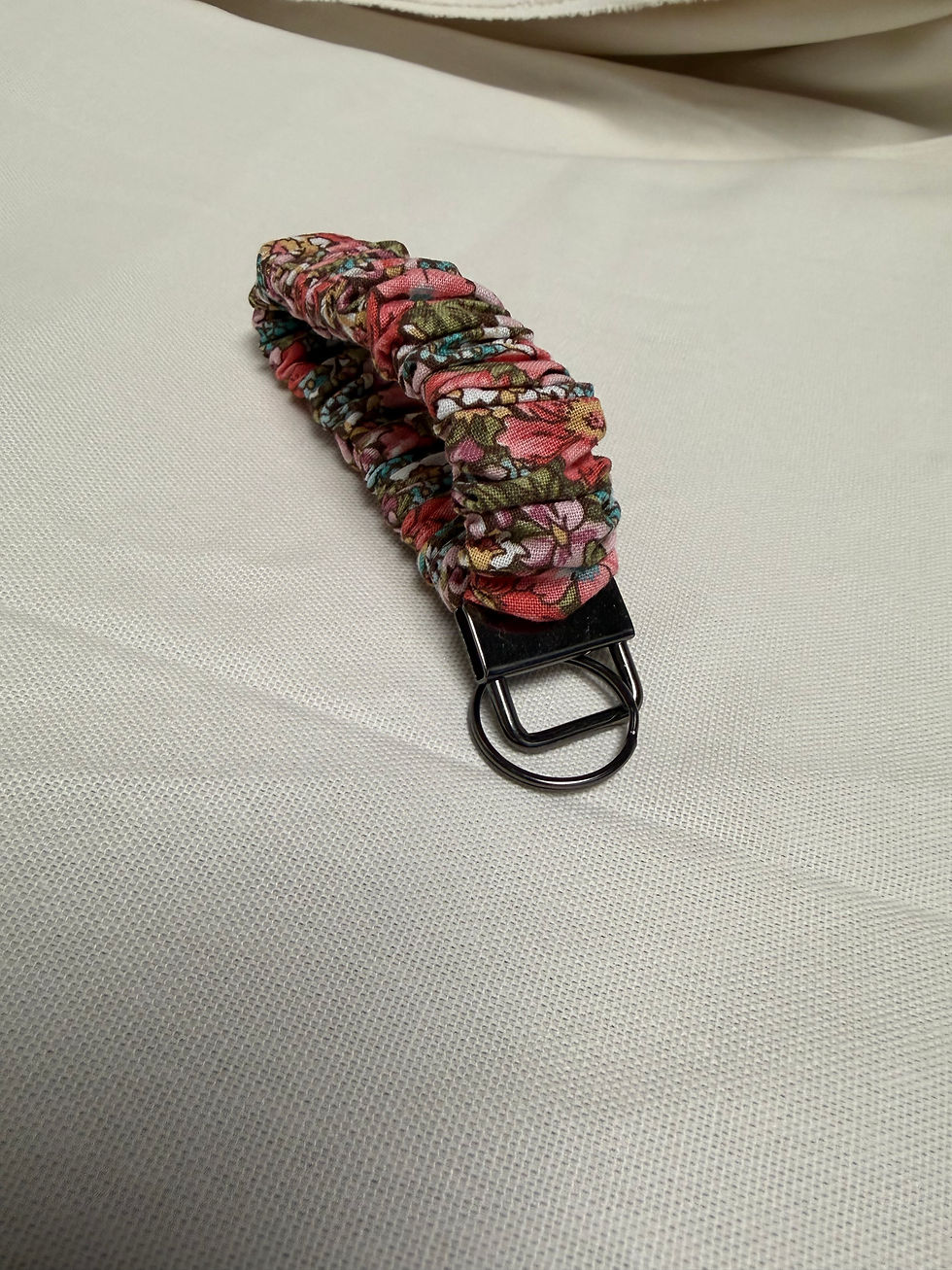 Thumbnail: Vintage Garden Floral Scrunchie Keychain Wristlet