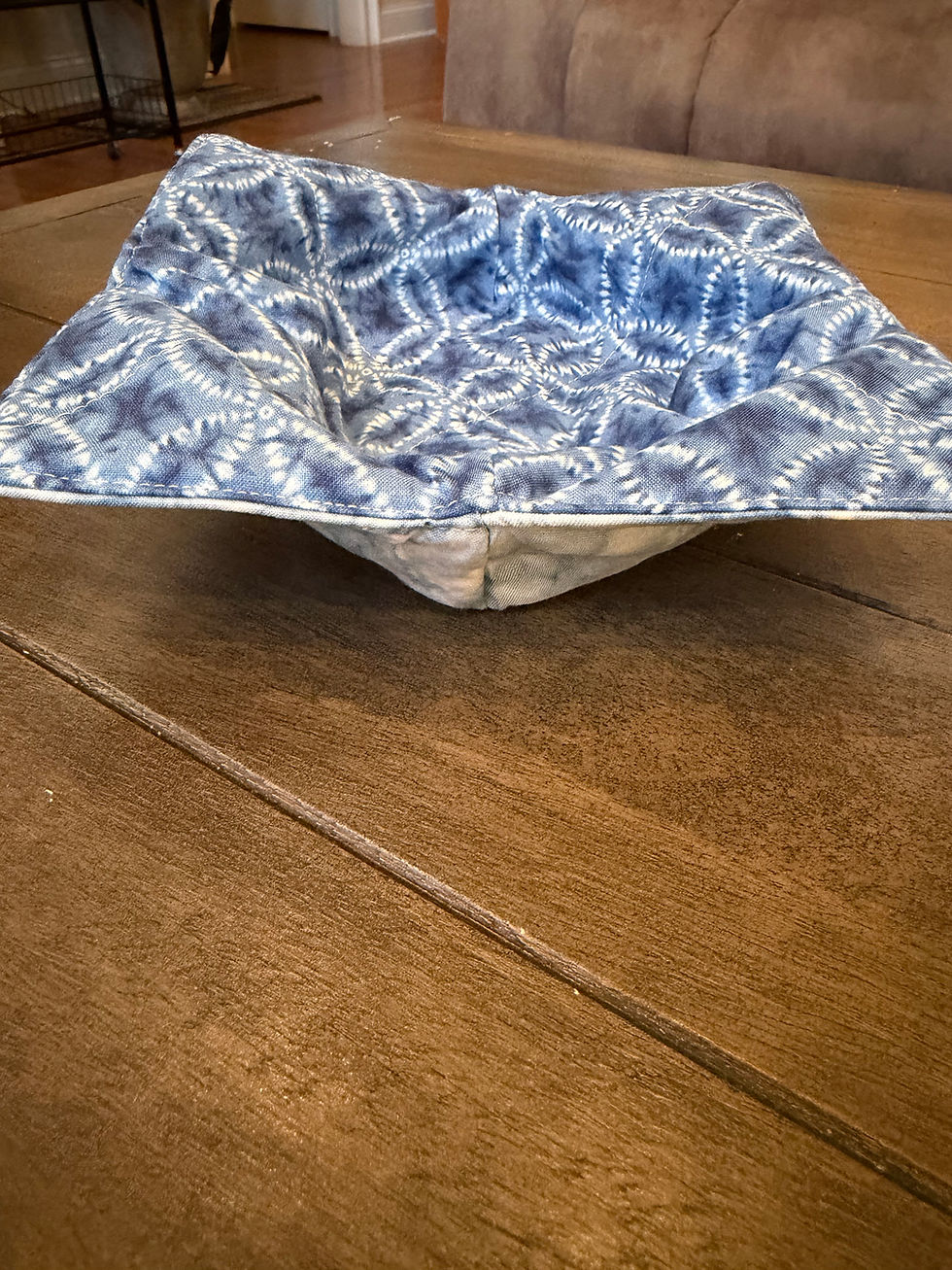 Thumbnail: Handmade Reversible Microwave Bowl Cozy