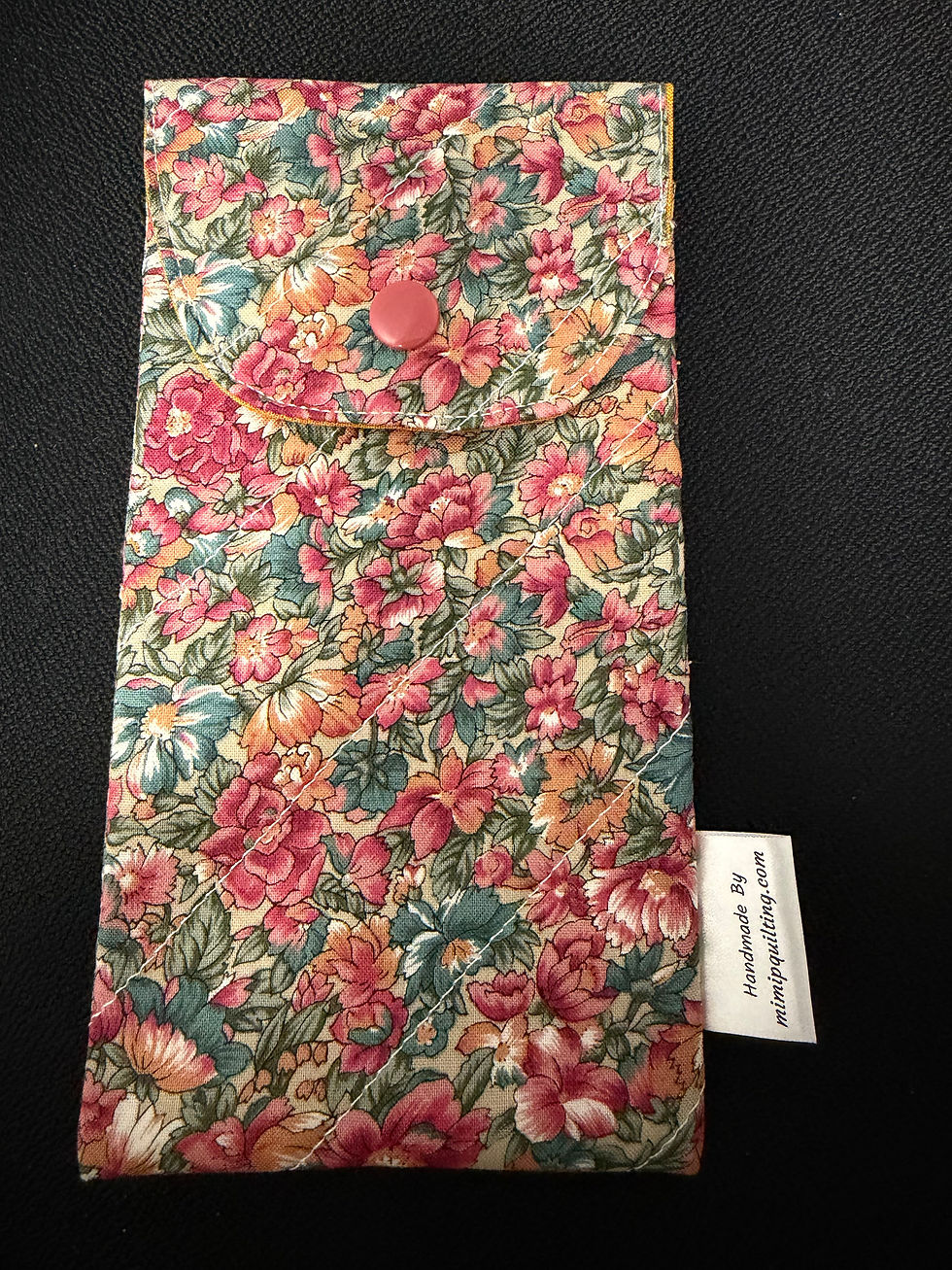 Thumbnail: Handmade Quilted Eyeglass Case | Slim Fabric Glasses Holder 7.5" x 4"
