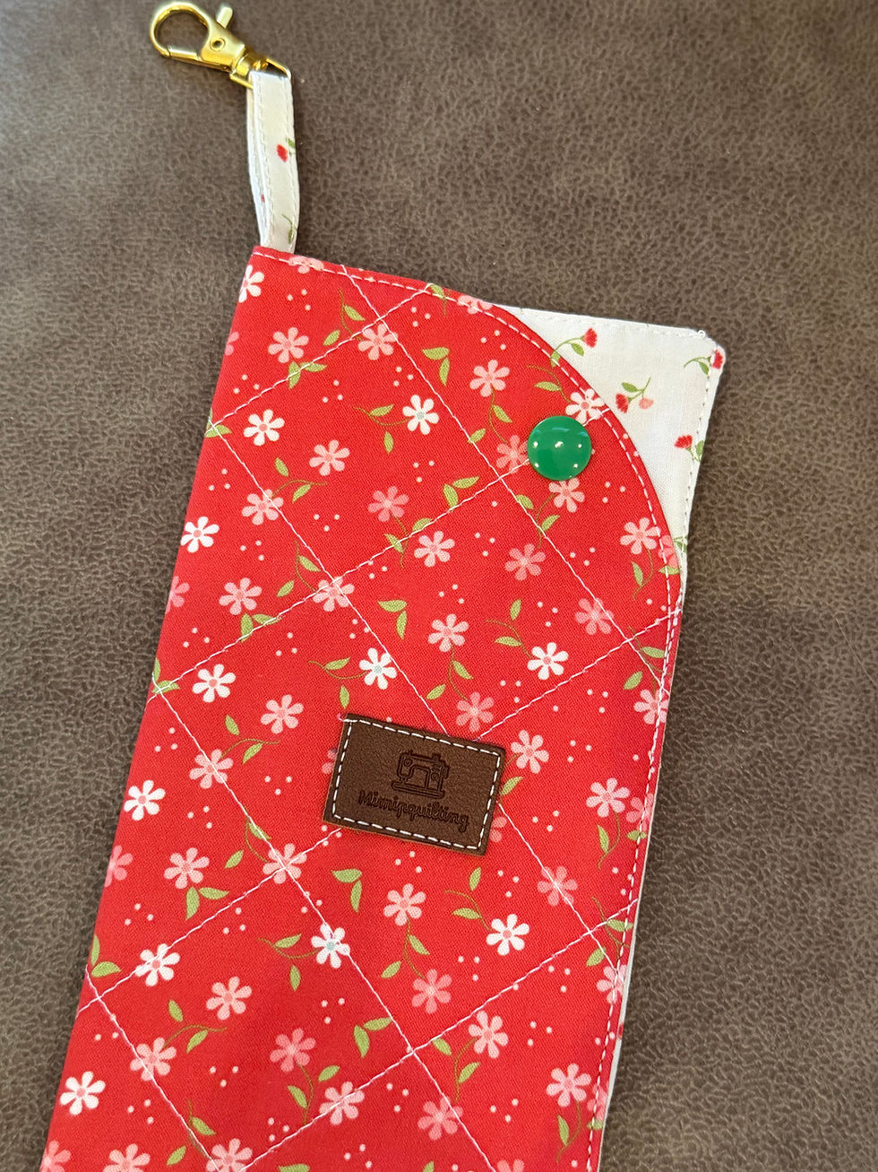 Thumbnail: Handmade Quilted Eyeglass Case with Keychain | Erica Arndt Fabric |