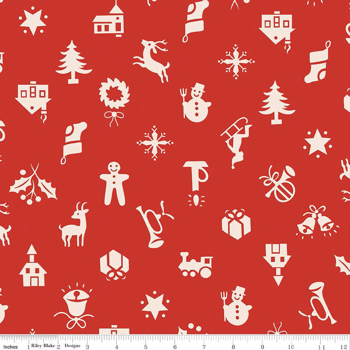 Riley Blake Wideback Home Town Holiday Christmas Schoolhouse