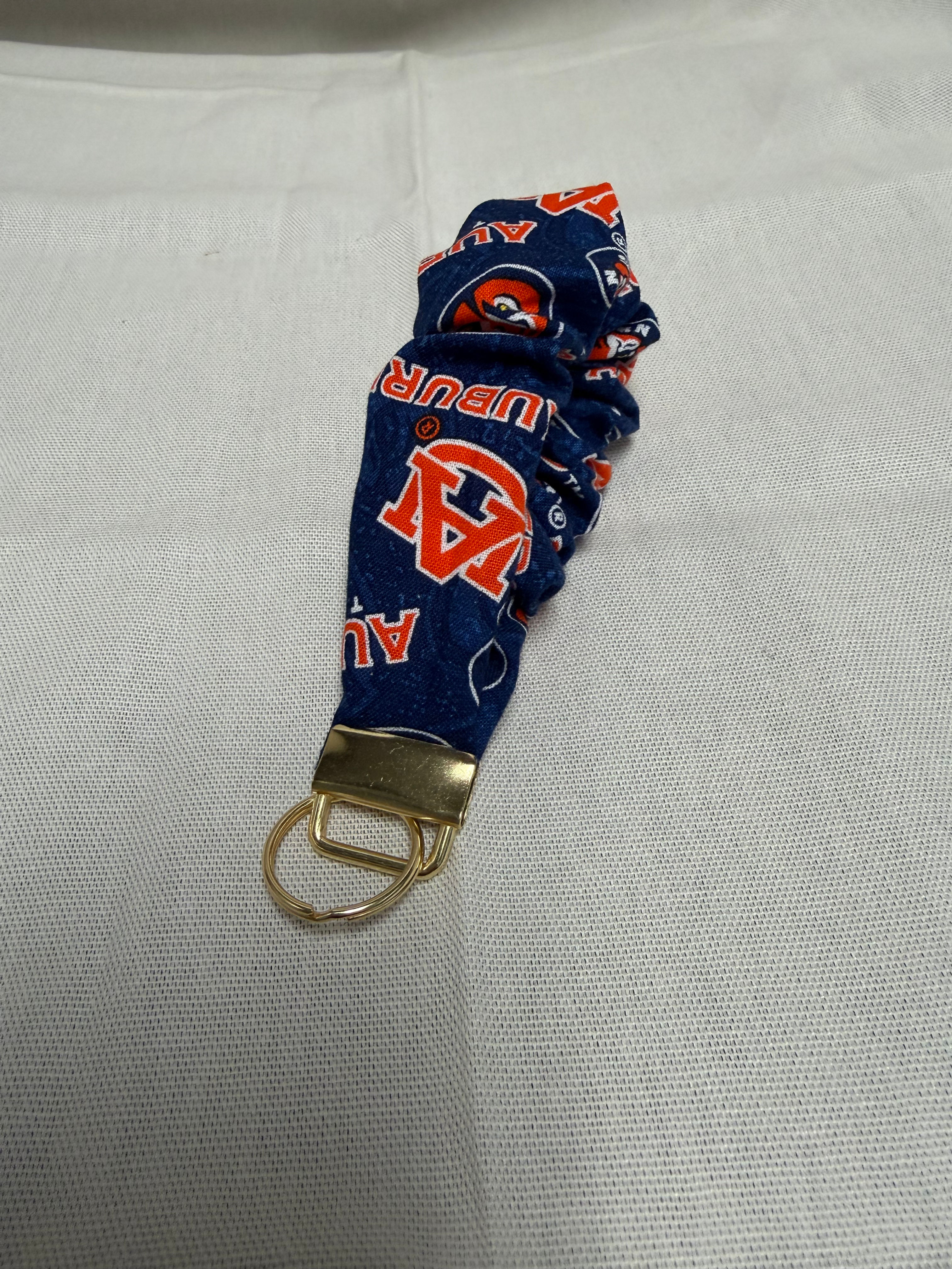 Auburn University Scrunchie Keychain Wristlet