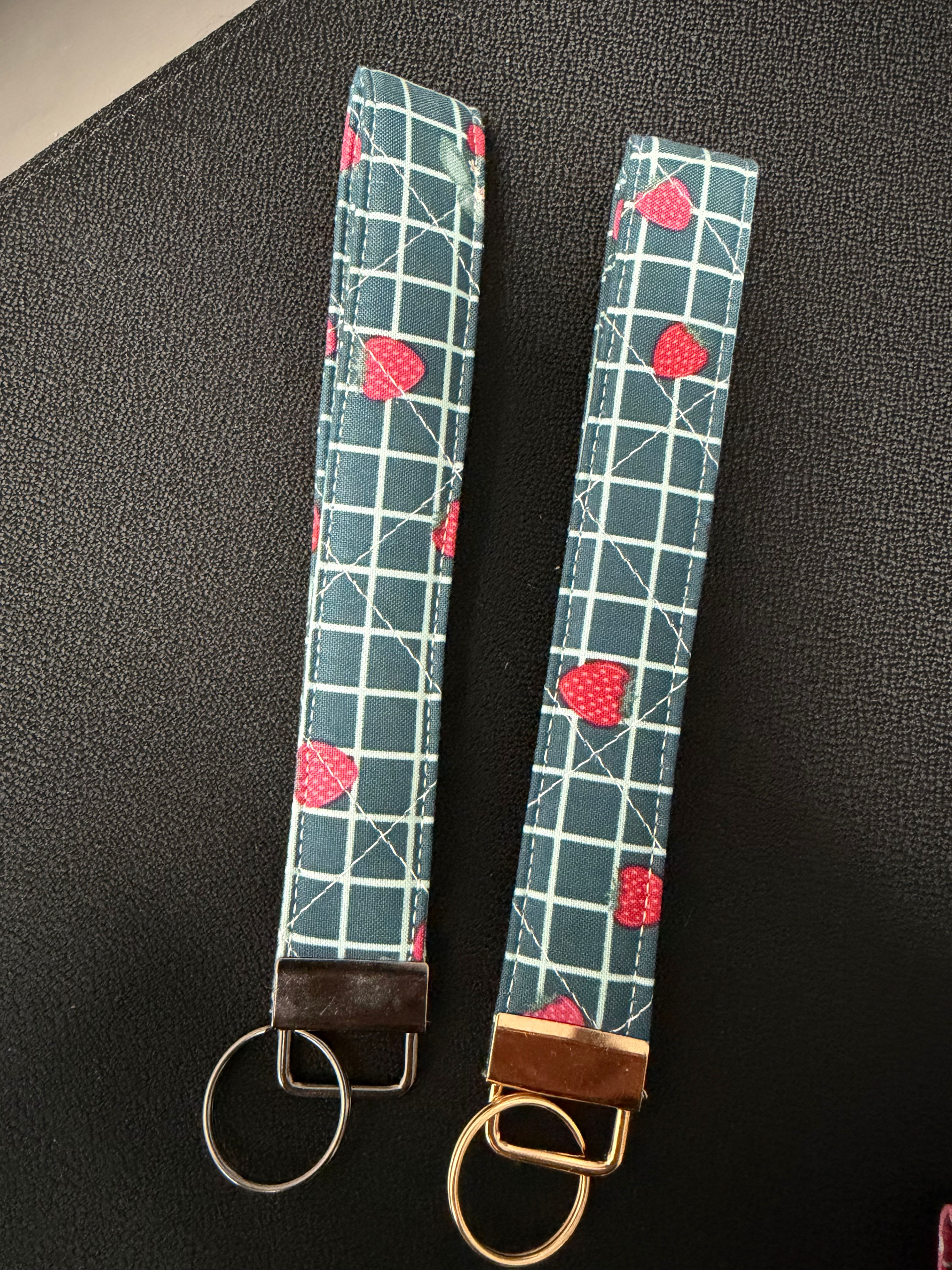 Handmade Quilted Wristlet Keychain | Fabric Key Fob | Keychain Wrist Strap | 7”