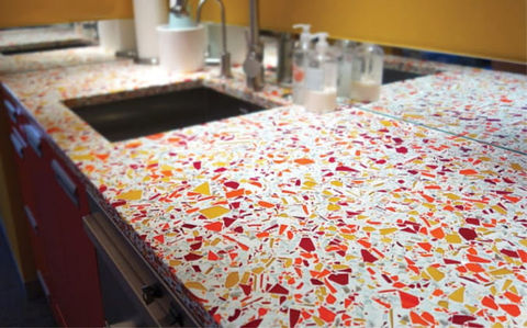 Recycled glass countertops in Sarasota