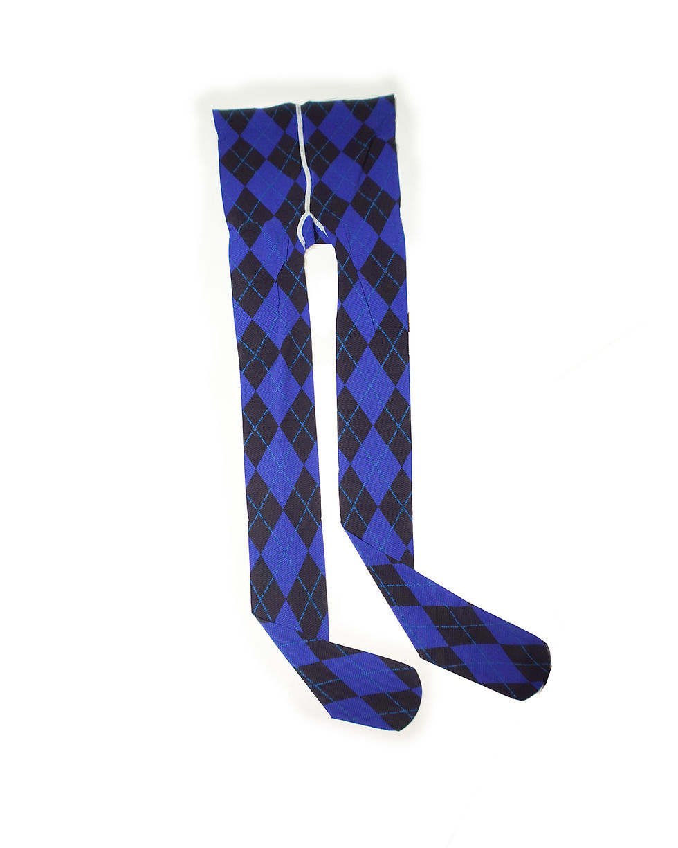 Thumbnail: Black & Blue Argyle Tights