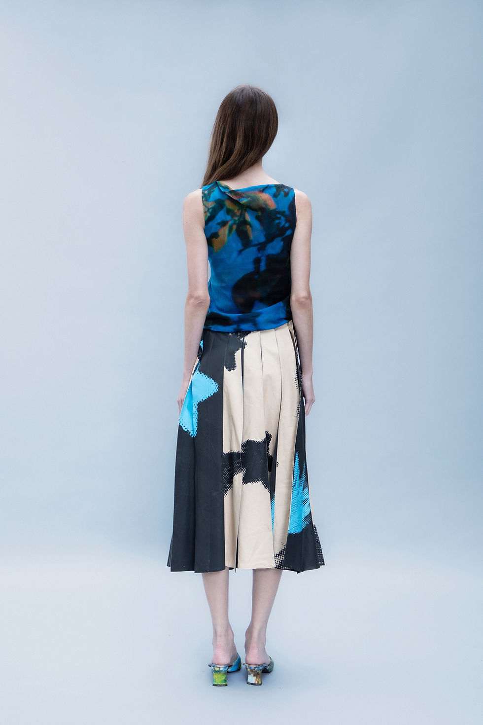 Thumbnail: Semi-Sheer Boat Neck Print Tank