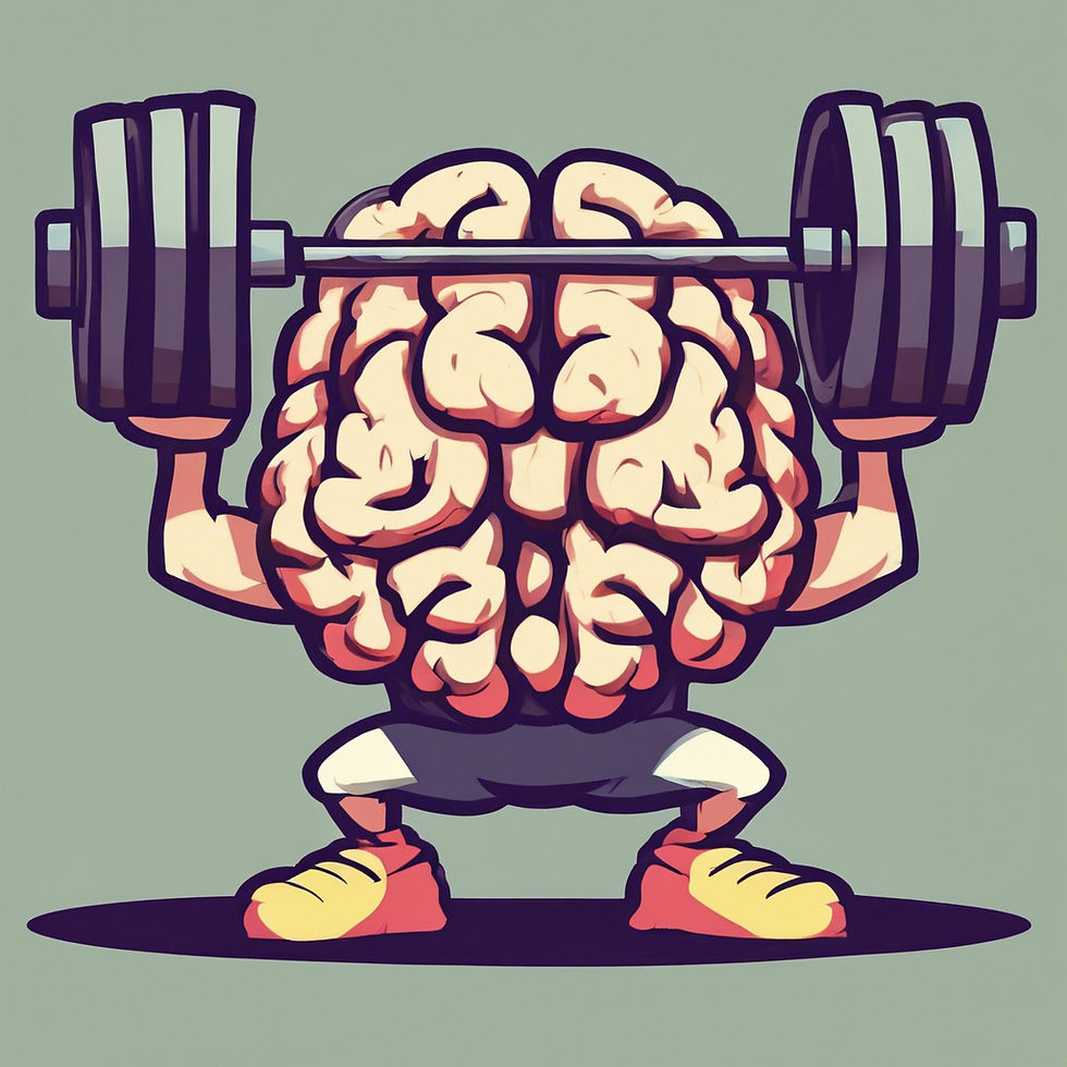 a brain lifting a weight