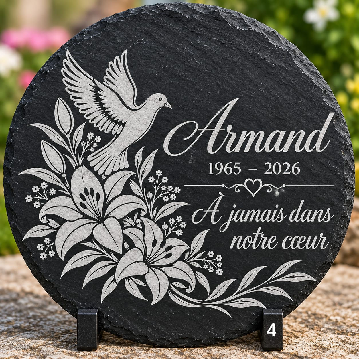 Ardoise Funéraire Ronde