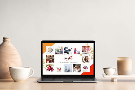 Graphiste sur Annecy qui travaille sur la création de présentation Powerpoint, ici pour la société General Mills et pour la marque Yoplait