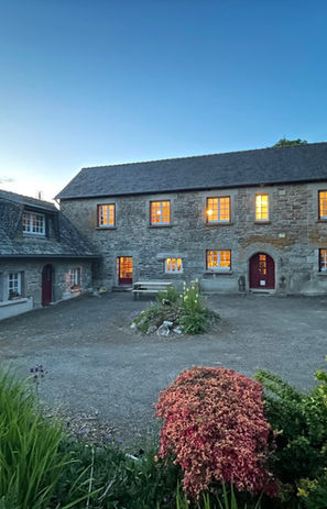 Farmhouse at sunset