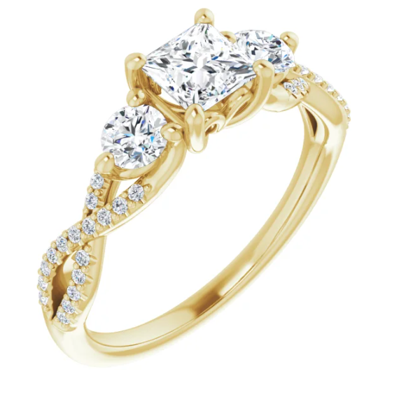 Thumbnail: Infinity Three Stone Mounting with Princess Center