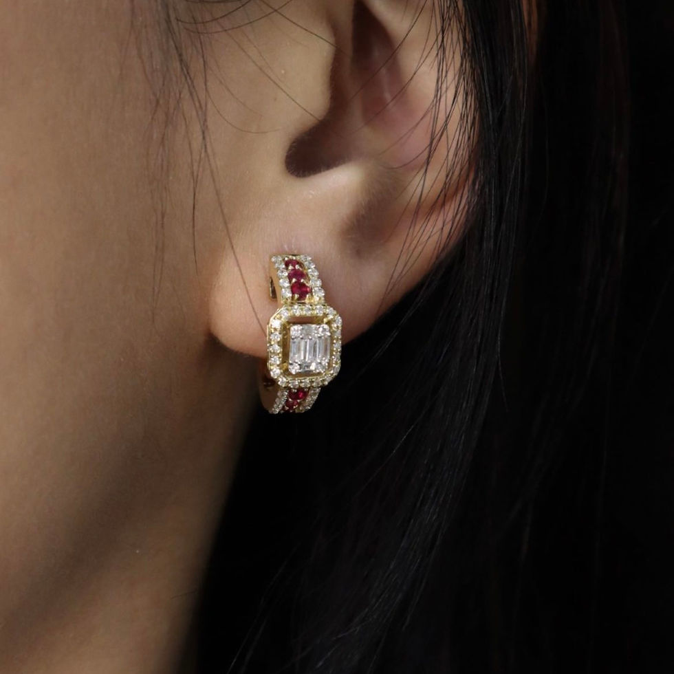 Thumbnail: Ruby and Diamond Huggy Earrings