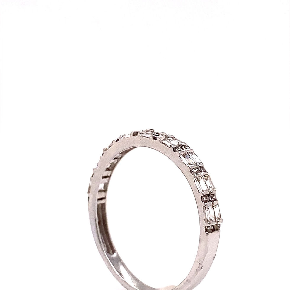 Thumbnail: East-West Two Row Baguette Diamond Half Way Band