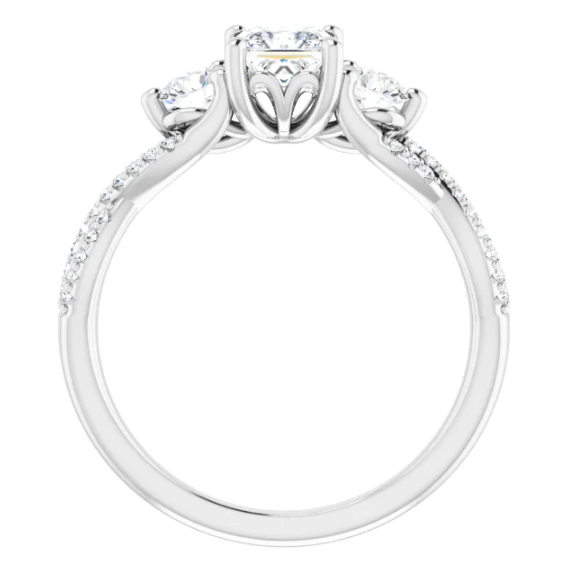 Thumbnail: Infinity Three Stone Mounting with Princess Center