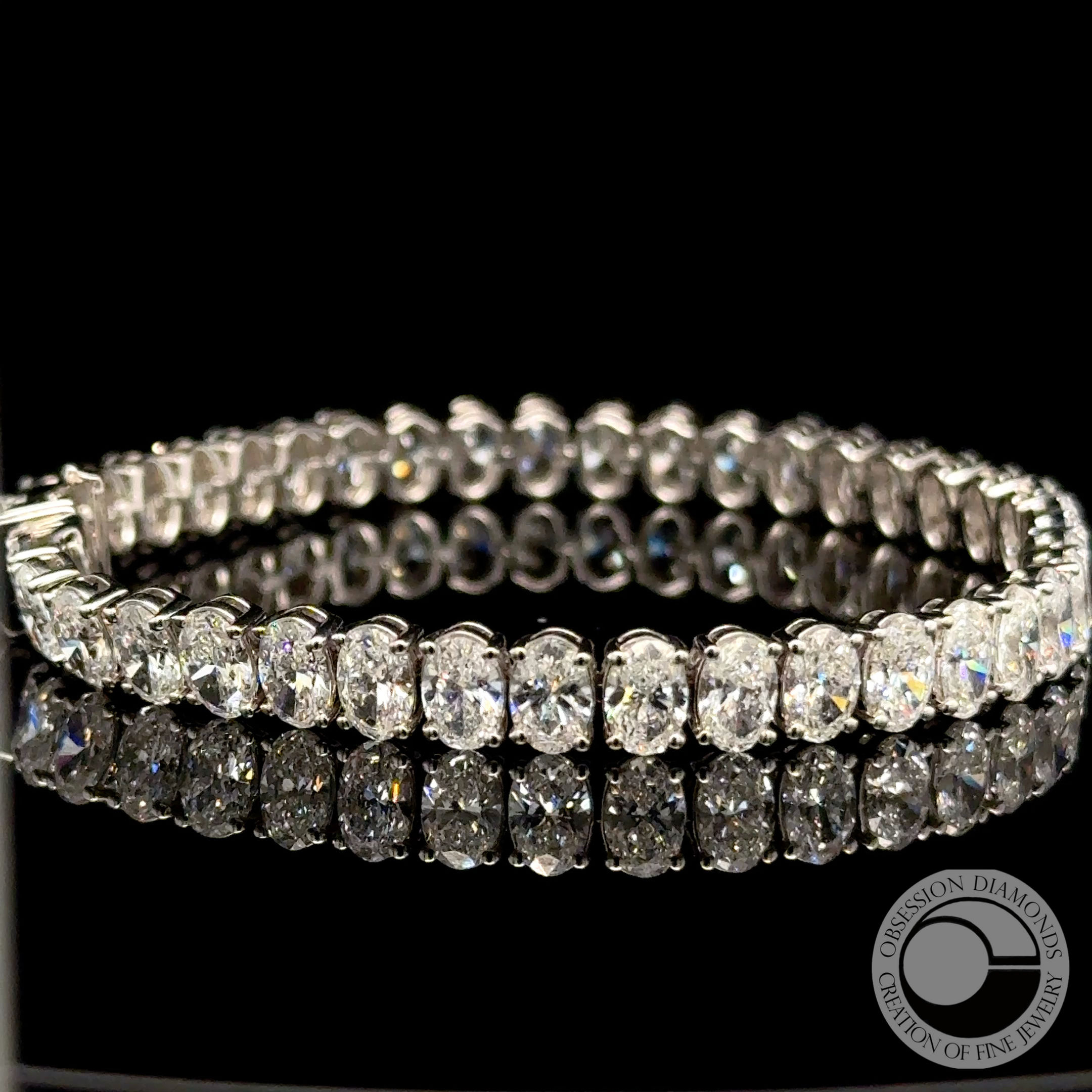 Oval Lab Diamond Tennis Bracelet 16ct