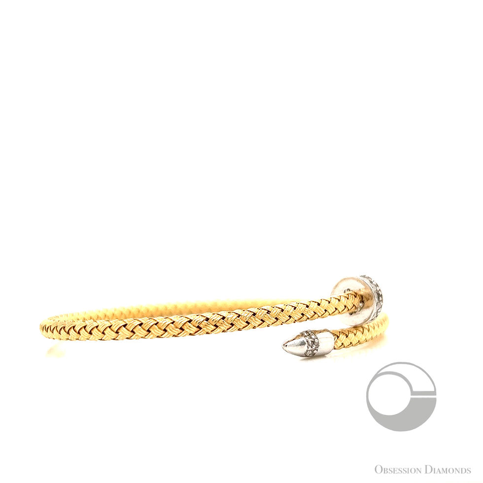 Thumbnail: 18KT Gold Vermeil Diamond Nail Mesh Bracelet