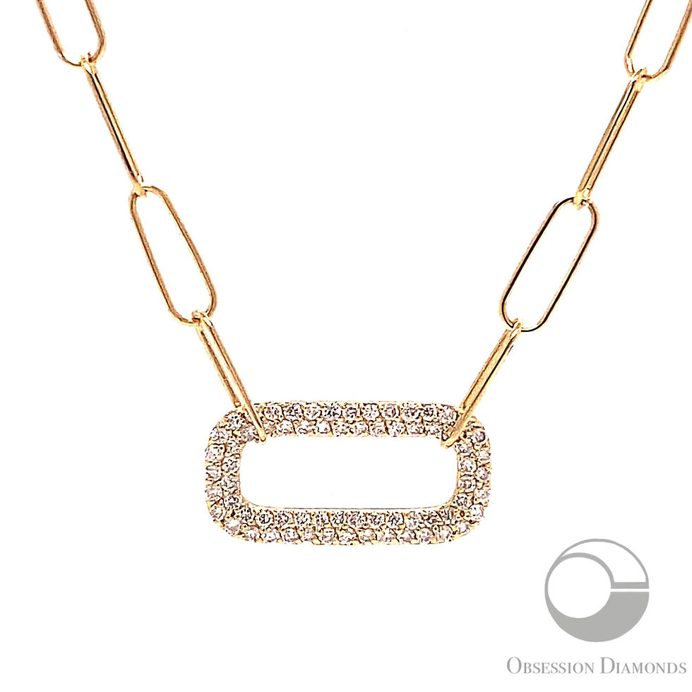 Thumbnail: Diamond Paperclip Link Chain Necklace