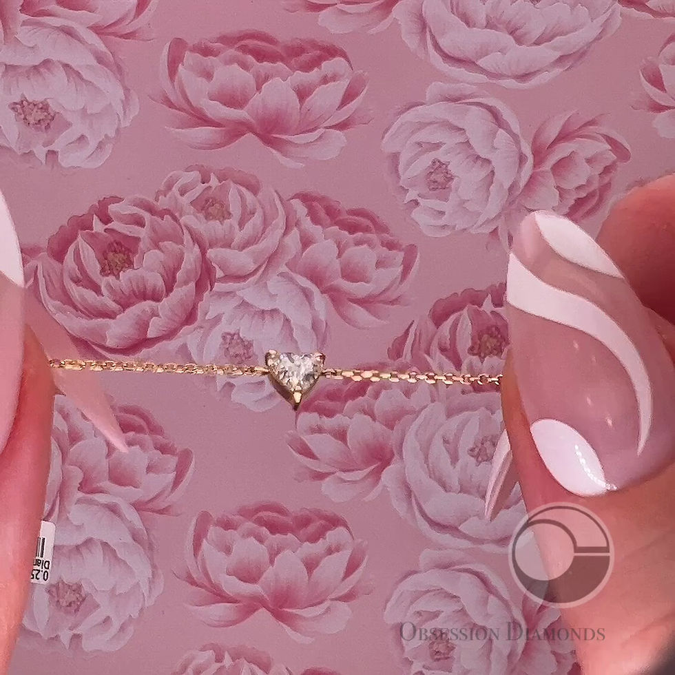 Thumbnail: Solitaire Heart Diamond Chain Bracelet