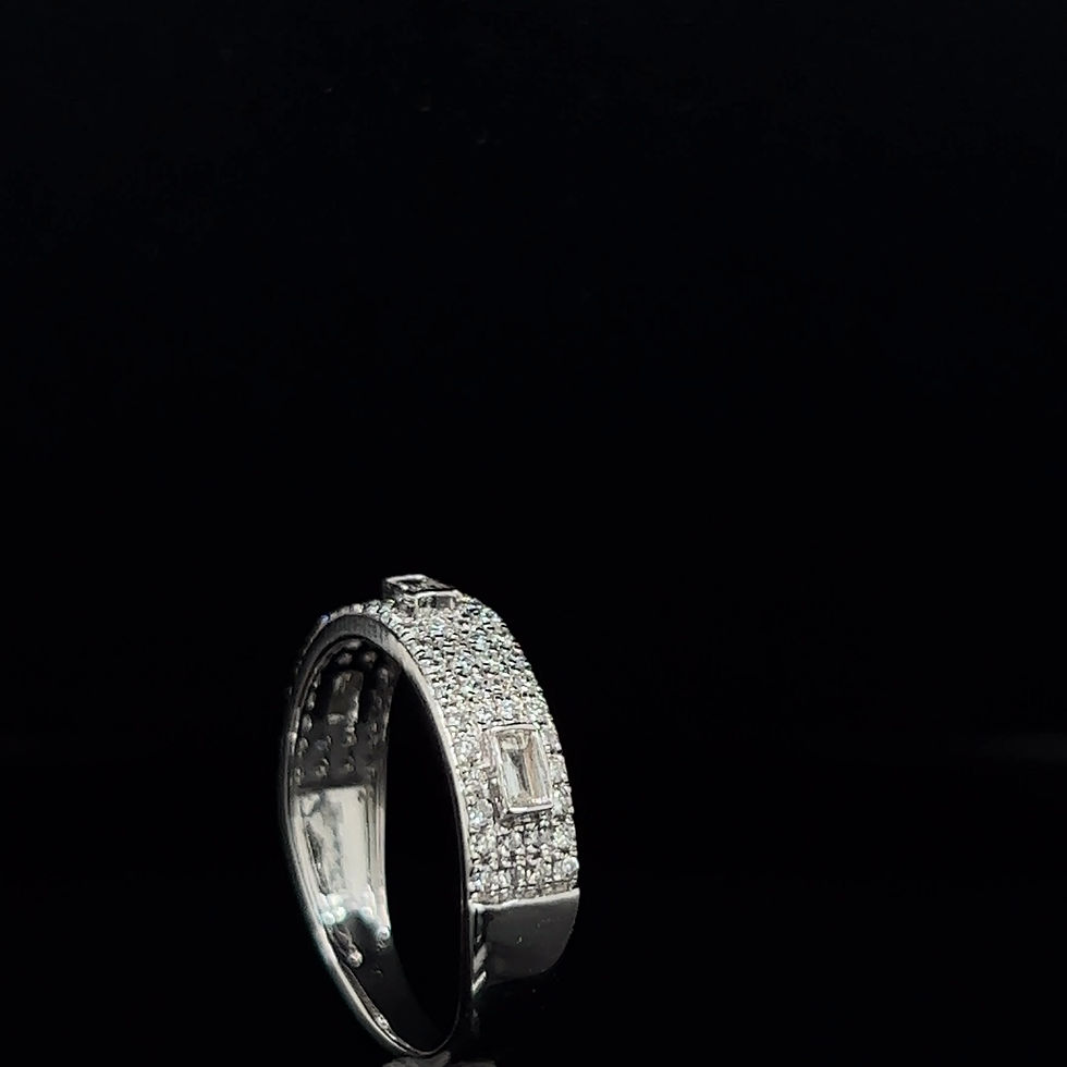 Thumbnail: Baguette and Round Diamond Multi-Row Band