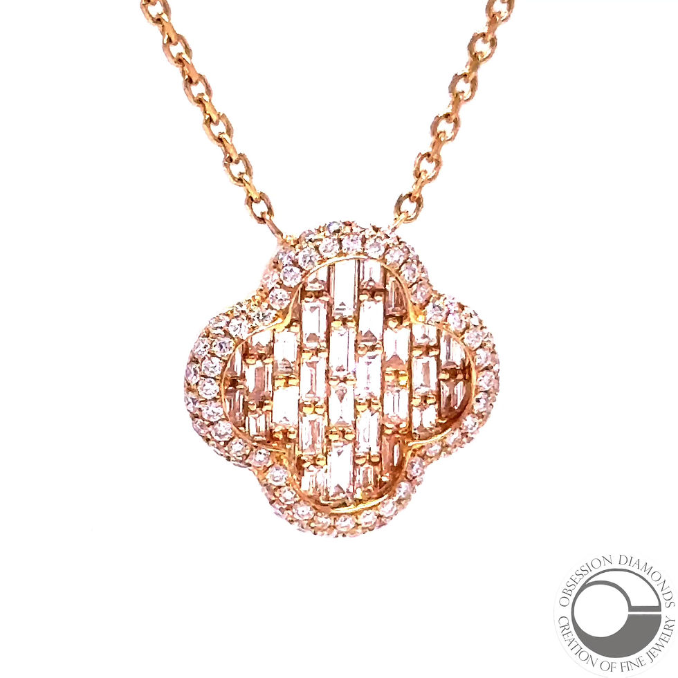 Thumbnail: Clover Baguette Diamond Pendant
