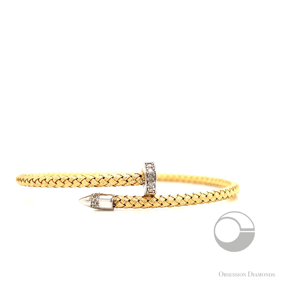 Thumbnail: 18KT Gold Vermeil Diamond Nail Mesh Bracelet