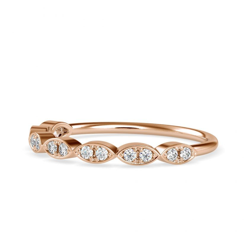 Thumbnail: Marquise Shaped Diamond Half Way Stacking Ring