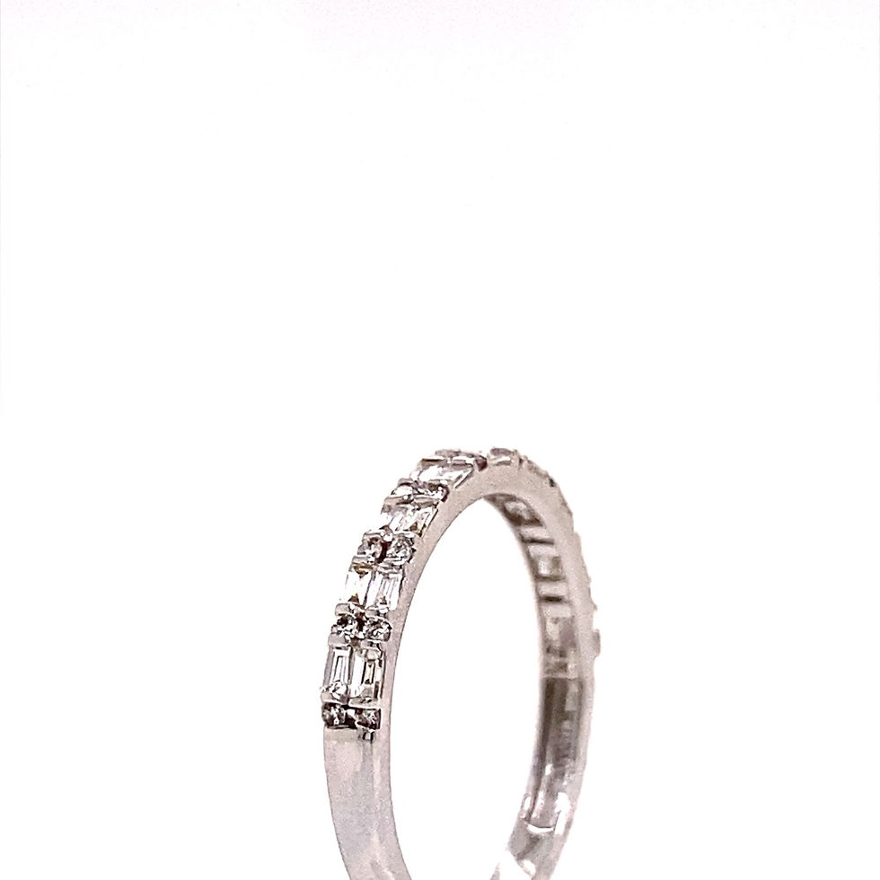 Thumbnail: East-West Two Row Baguette Diamond Half Way Band