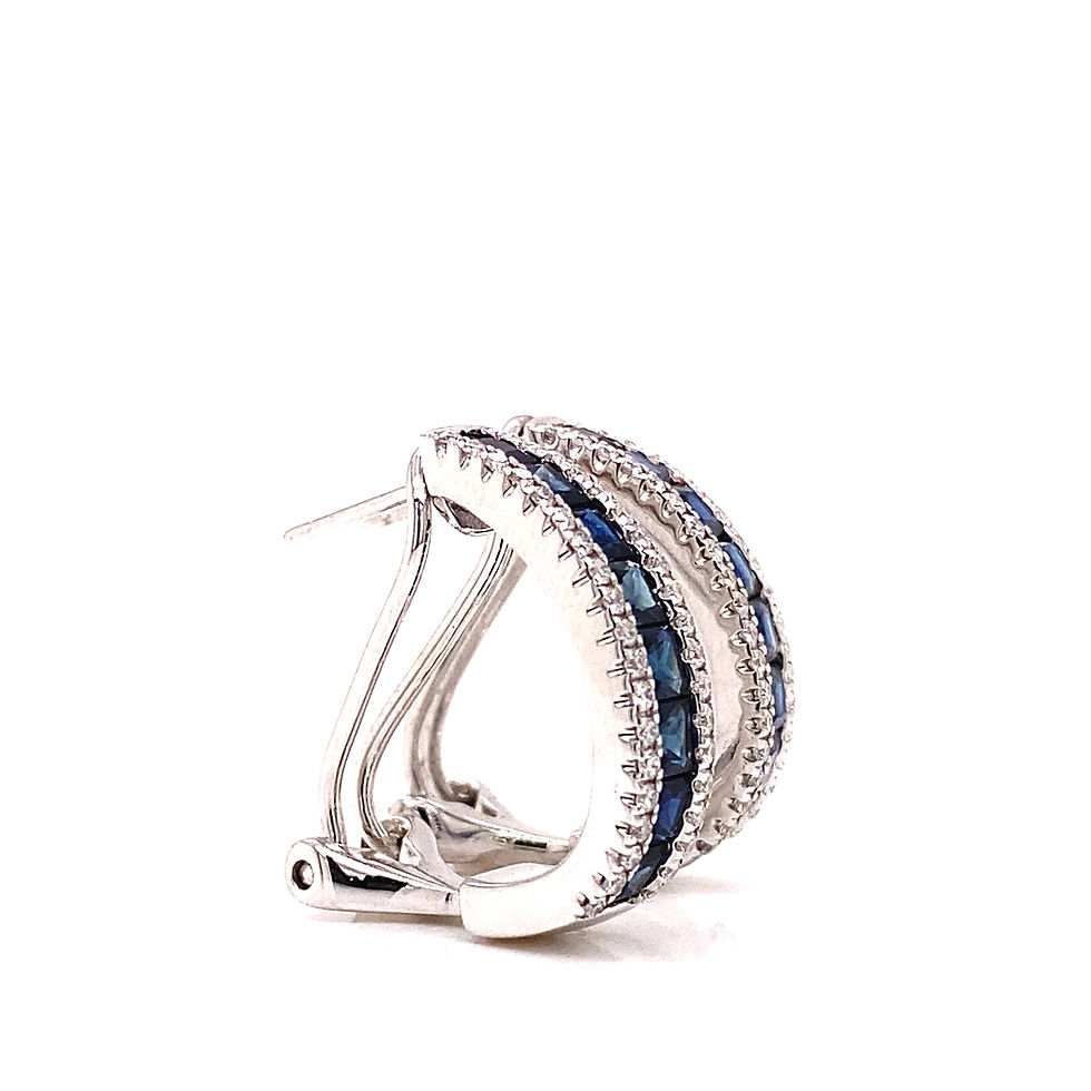 Thumbnail: Sapphire & Diamond Hoop Earrings