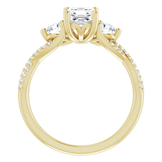 Thumbnail: Infinity Three Stone Mounting with Asscher Center