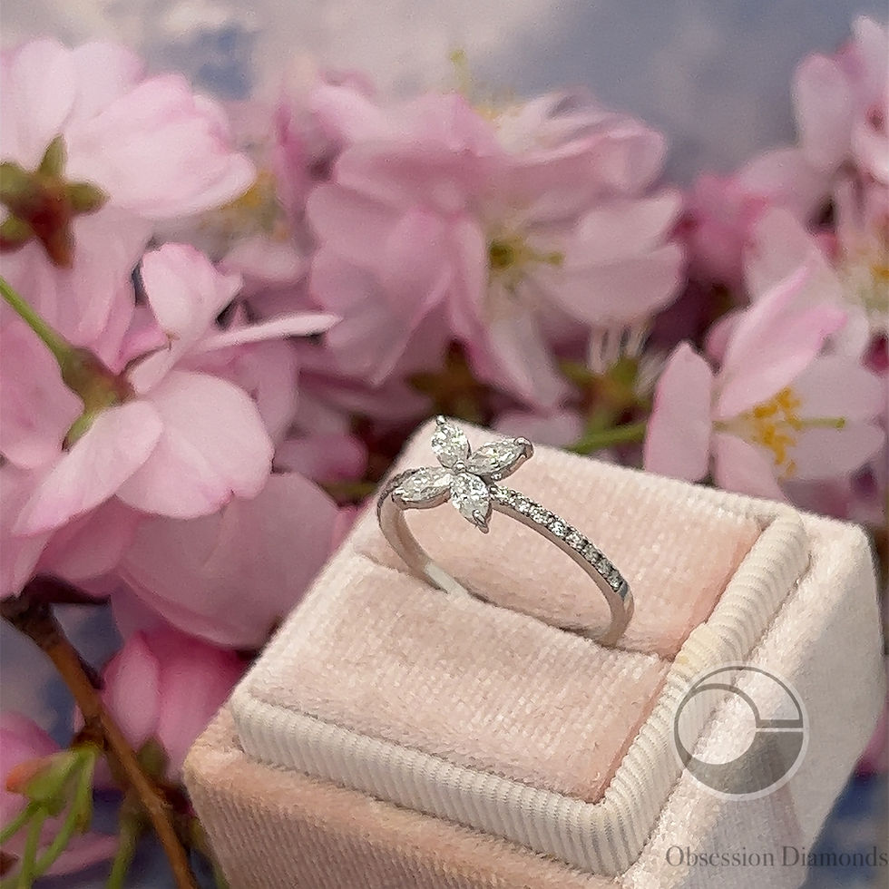 Thumbnail: Marquise Diamond Flower Ring