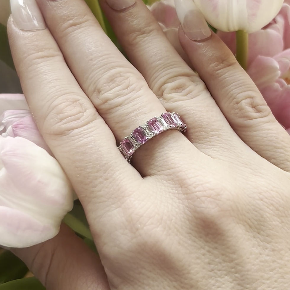 Thumbnail: Pink Sapphire and Diamond Eternity Band
