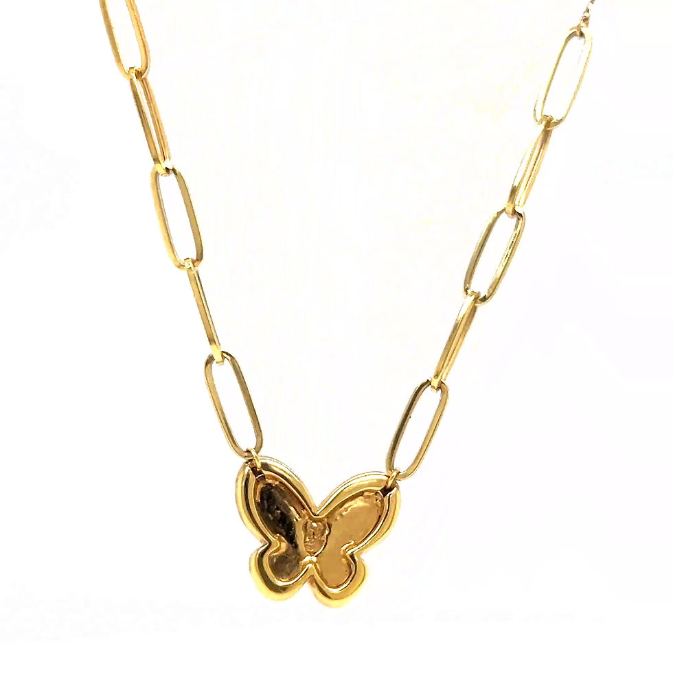 Thumbnail: Diamond Cut Butterfly Paperclip Necklace