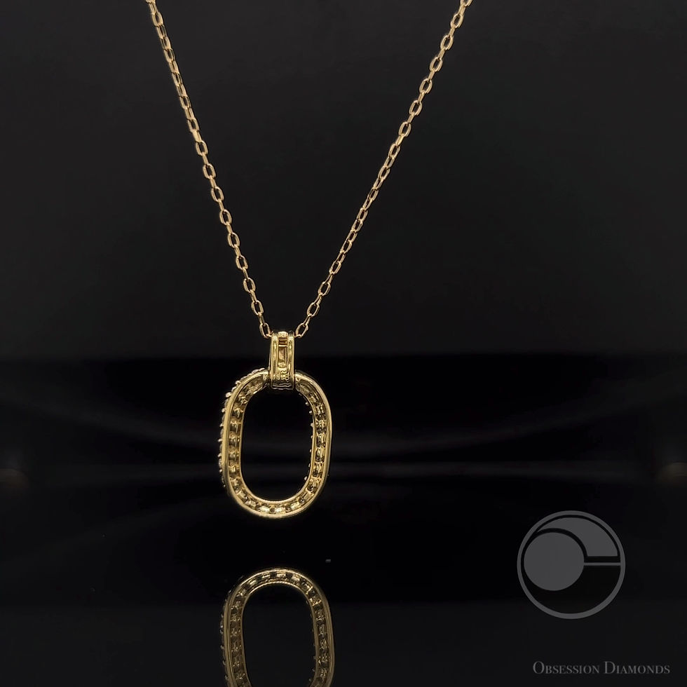 Thumbnail: Diamond Oval Shape Link Drop Pendant