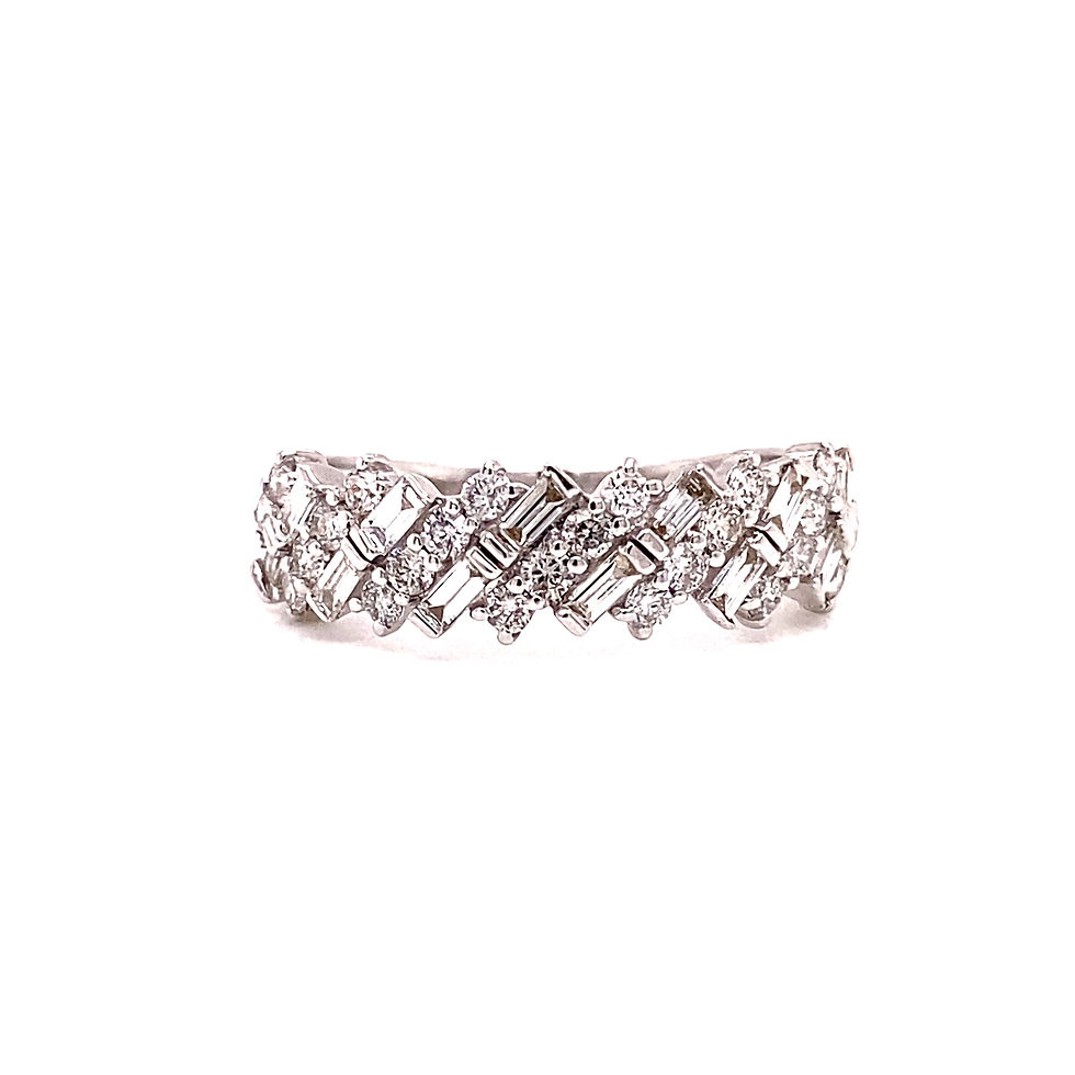 Thumbnail: Slanted Baguette & Round Diamond Ring