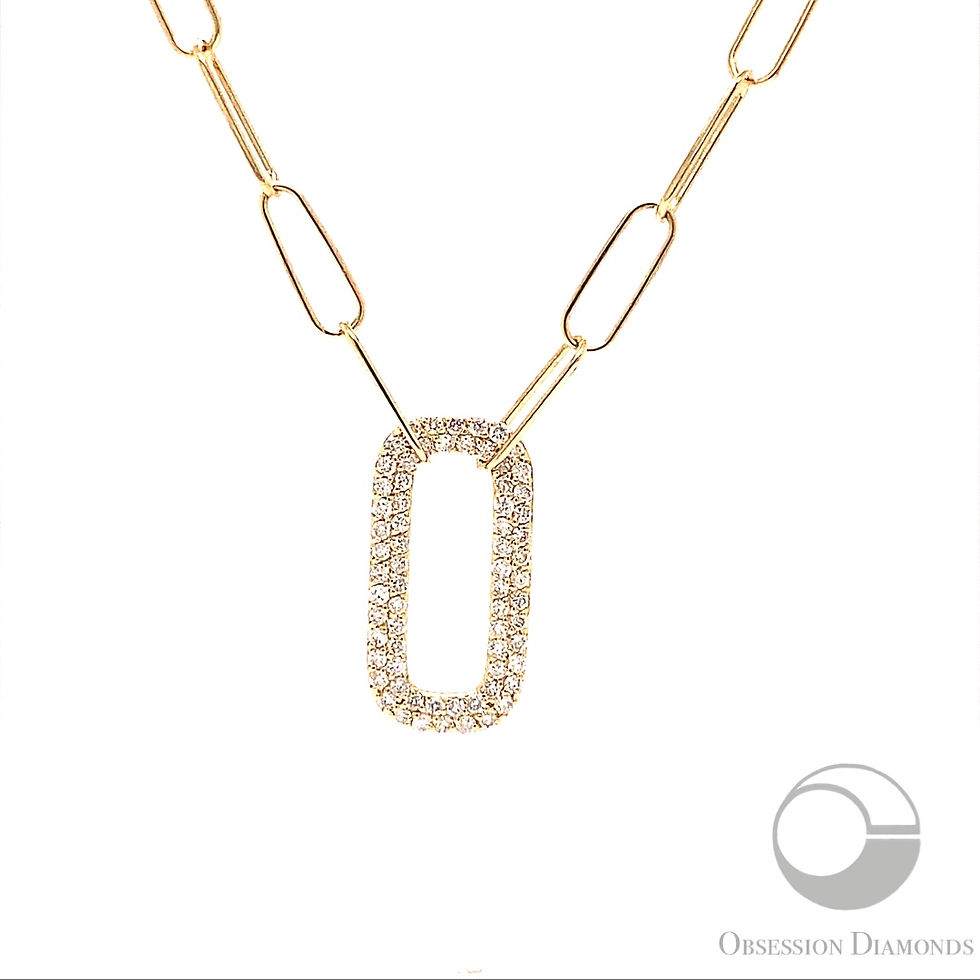 Thumbnail: Diamond Paperclip Link Chain Necklace