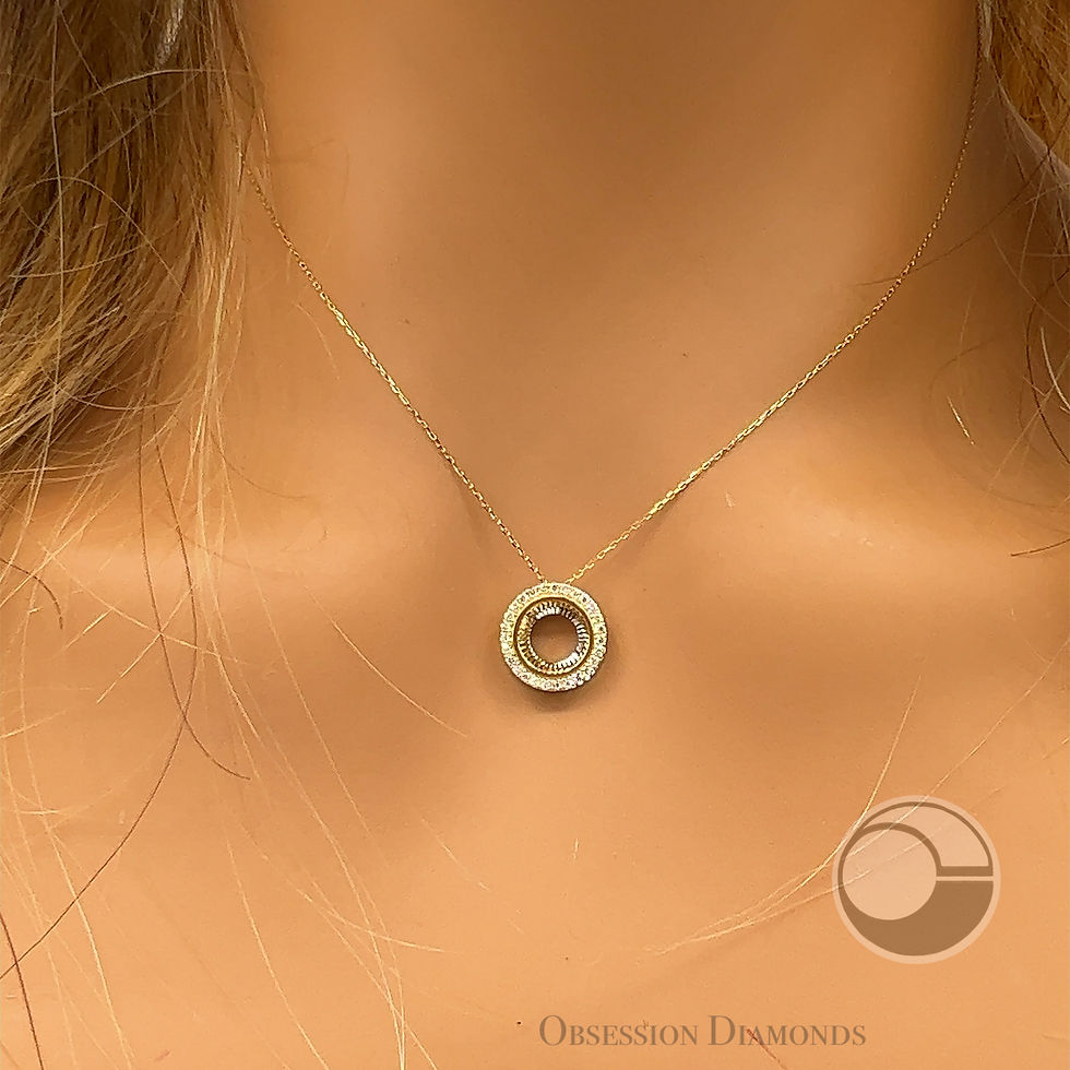 Thumbnail: Diamond Halo Circle Pendant