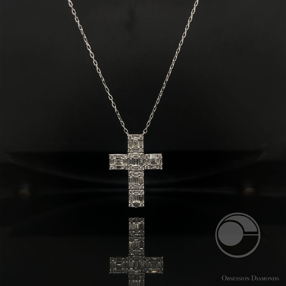 Thumbnail: Baguette Diamond Cross Pendant